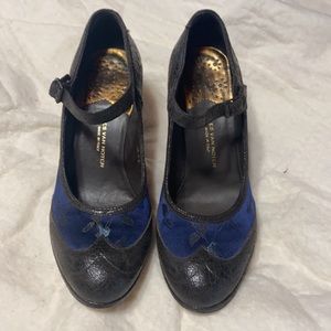 Dries Van Noten Brocade and Leather Heels